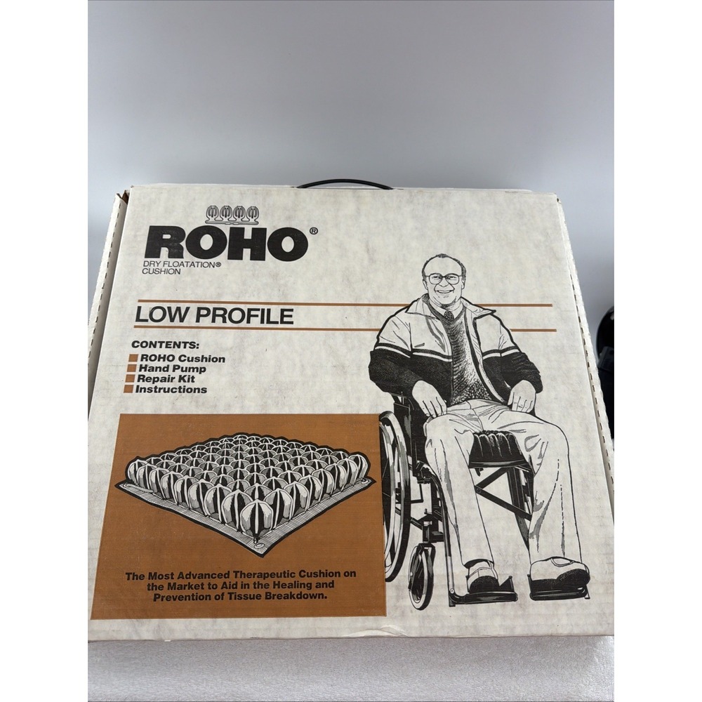 Roho Dry Floatation Cushion-Low Profile- With Pump- 17x19 Inch 99LP Made in USA